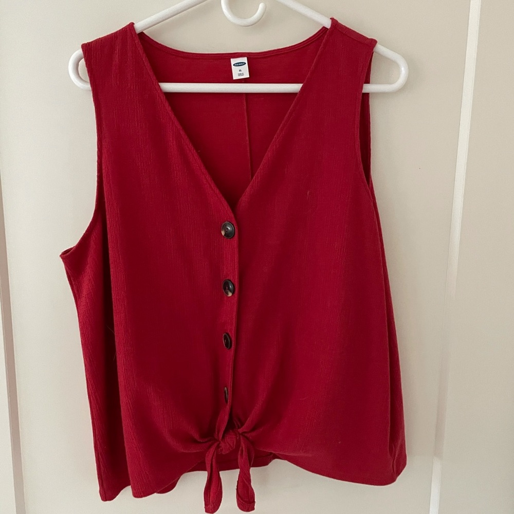 Old Navy Red Front Tie Top